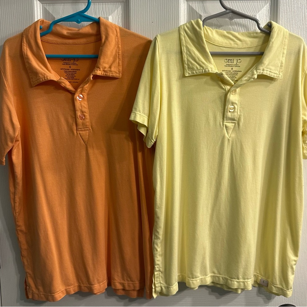 Omi Jo Boys Yellow/Orange Collared Jersey
Knit Polo Shirt Top Size 8
